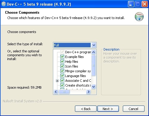 Selection of the Type of Install